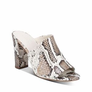 Vince Snake Print Mules with Block Heel 7